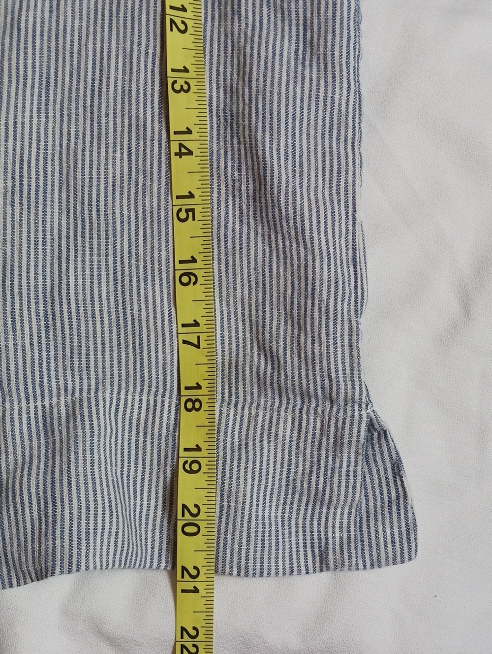 Quince Button Up Top Linen Oversized Pinstripes Cool Preppy Coastal Size XS - Picture 6 of 7